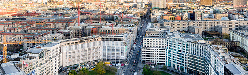 Blick aus der Luft auf die Mall of Berlin